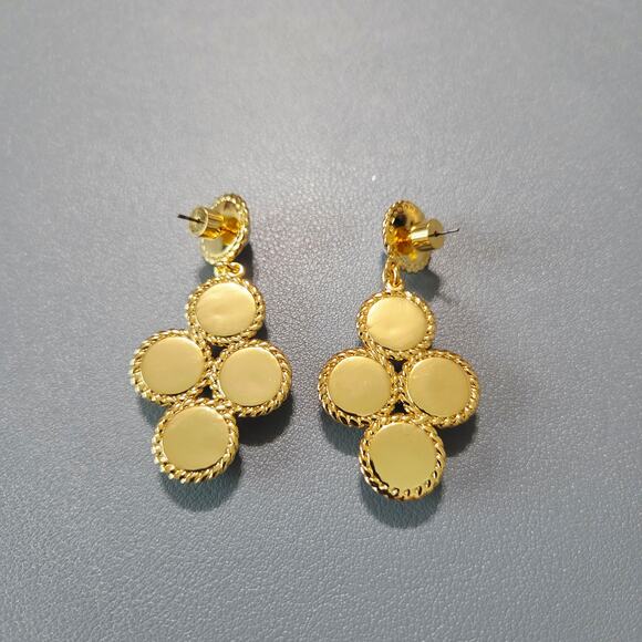 NWOT Frasier Sterling Windsor Earrings Drop Dangle 14K Gold Plated Faux Pearl - Picture 4 of 5